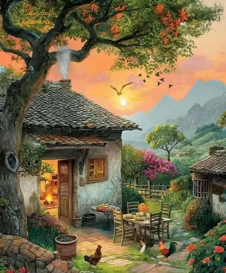 山の夕日 オンラインパズル