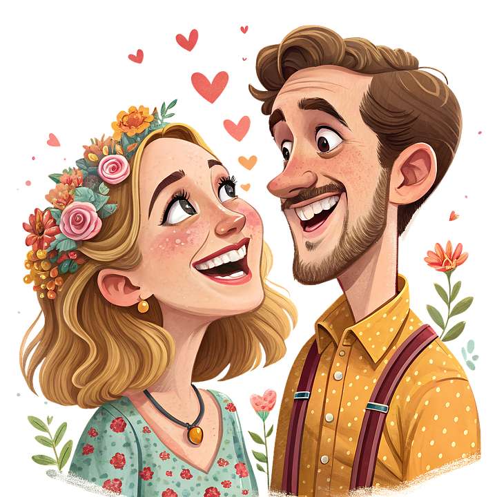 愛し合った幸せなカップル ジグソーパズルオンライン