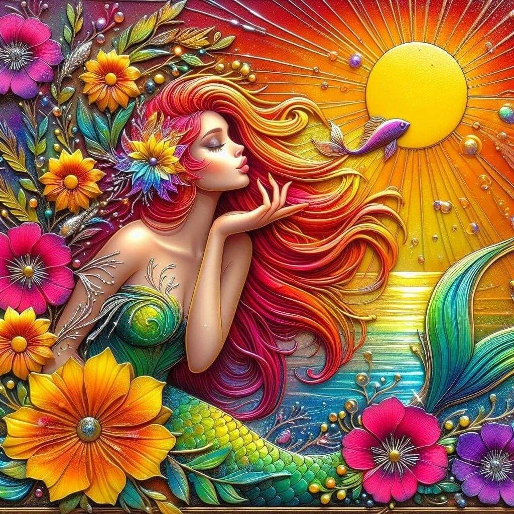 Mořská panna s červenou hlavou online puzzle