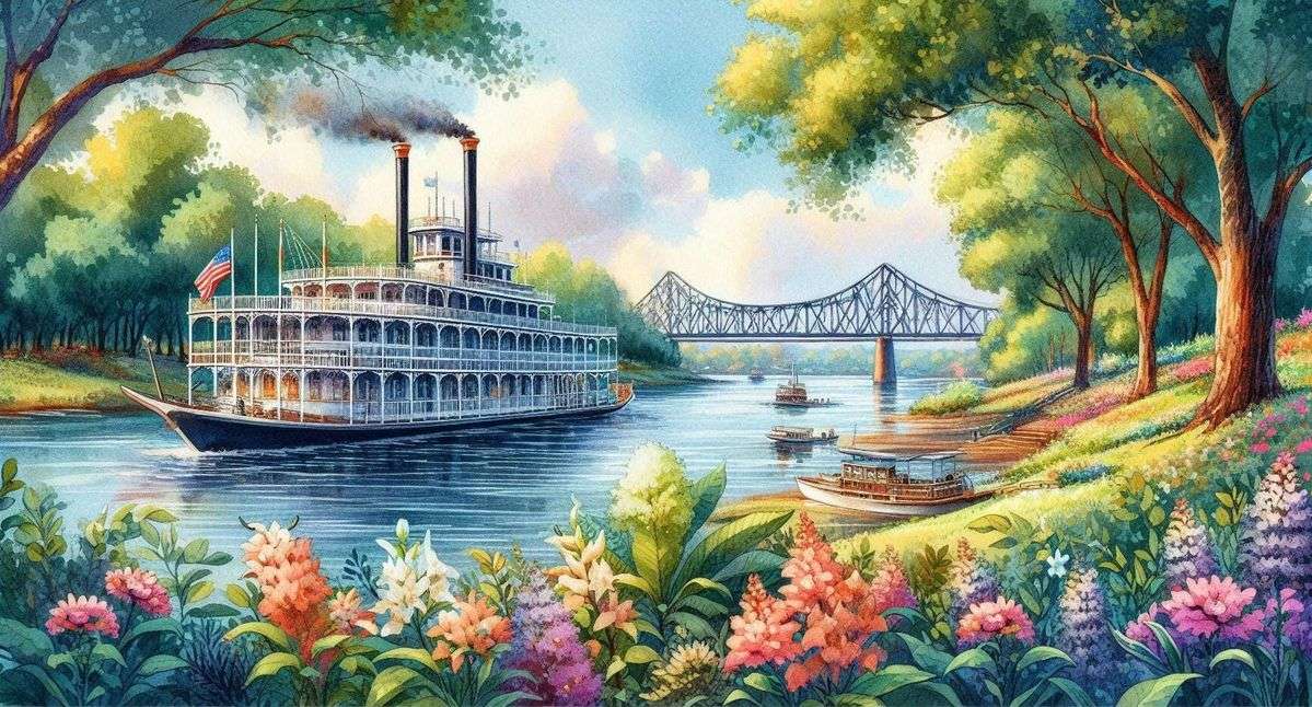 ミシシッピ川を下っていく オンラインパズル
