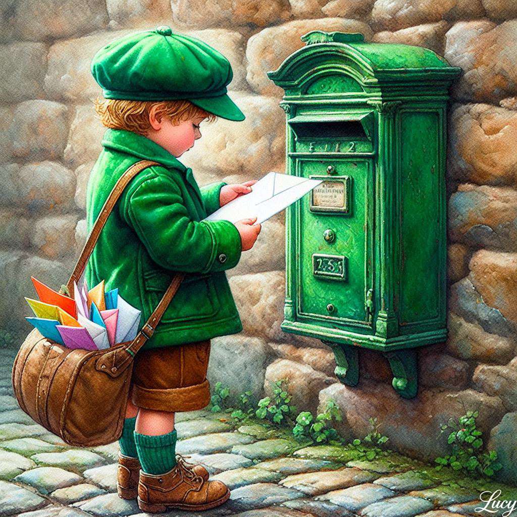 Παλιομοδίτικο πράσινο γραμματοκιβώτιο online παζλ