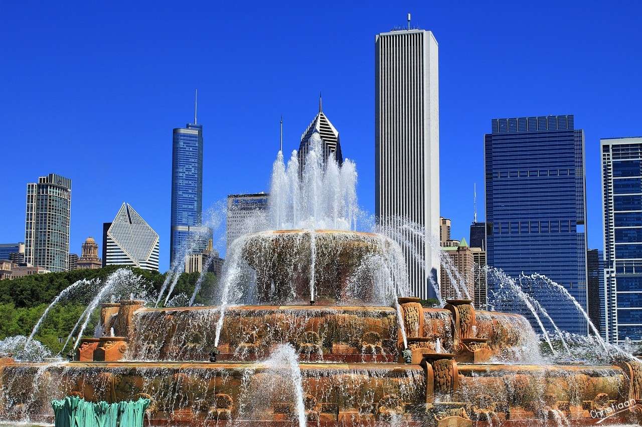 Vs, Park, Chicago, Fontein. legpuzzel online