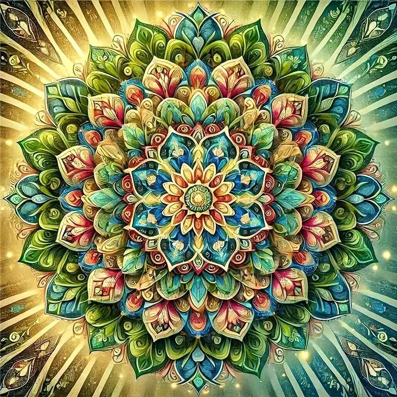 grön vårmandala Pussel online