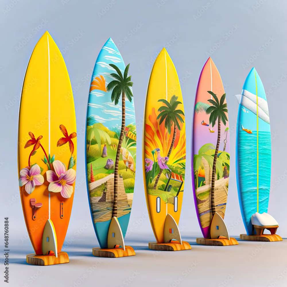 カラフルなサーフボード オンラインパズル