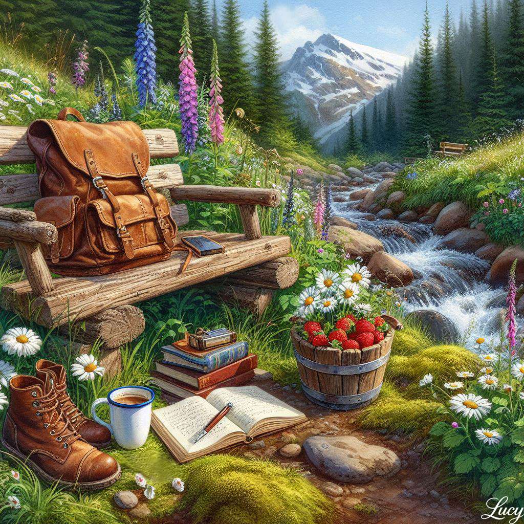 A tranquil mountain retreat scene jigsaw puzzle online