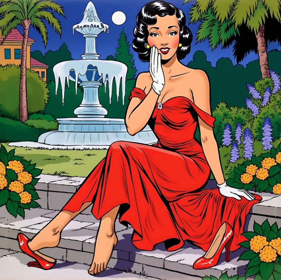 1950 年代のヴィンテージ グラマー スタイルのファッション オンラインパズル