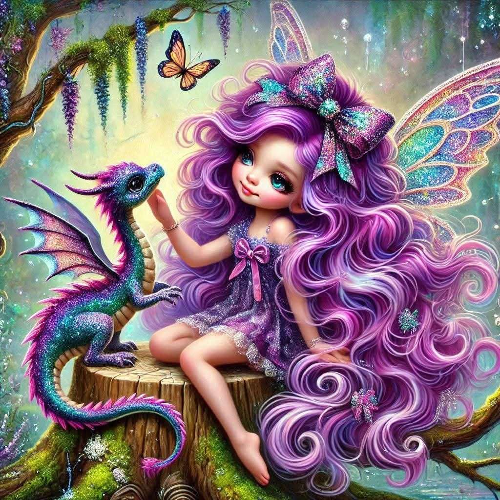 Fada e dragão de estimação quebra-cabeças online