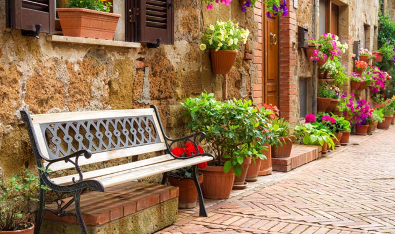 鉢植えのベンチ ジグソーパズルオンライン