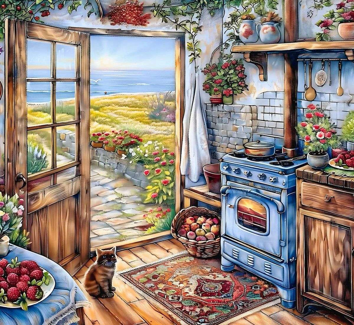 Hangulatos ház a tengerparton kirakós online