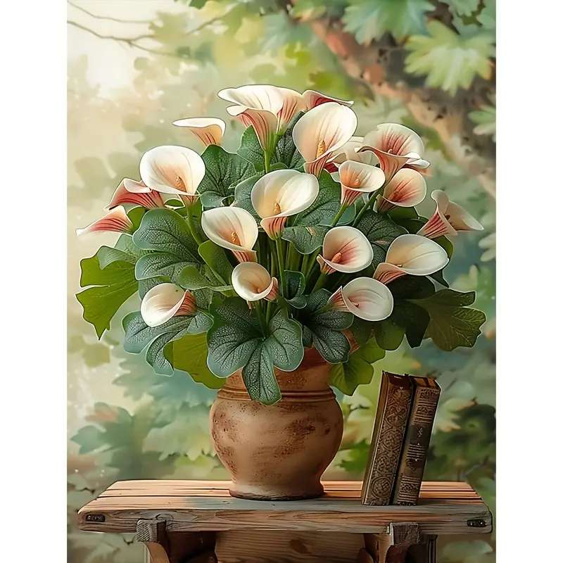 白いユリの花束 オンラインパズル