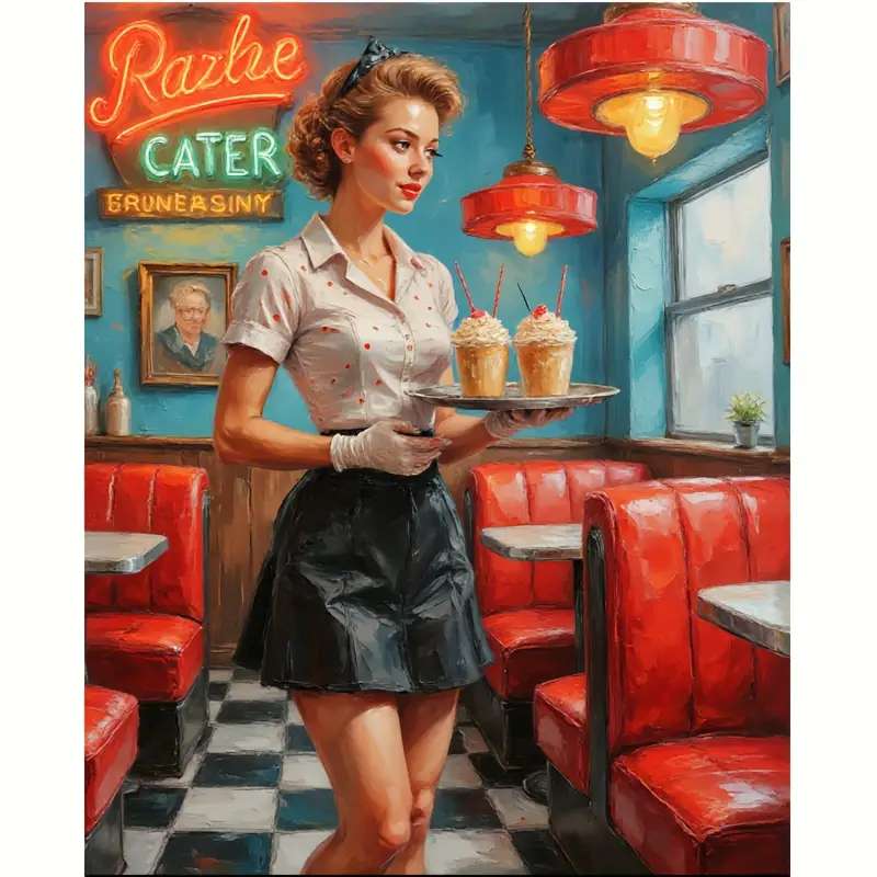 アメリカンレストランのウェイトレス オンラインパズル