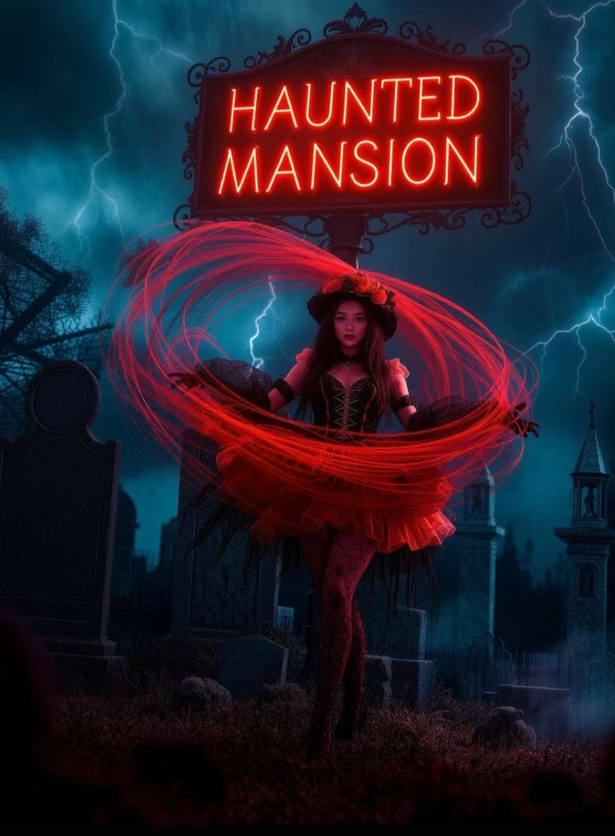 Haunted Mansion in the Middle of the Cemetery jigsaw puzzle online