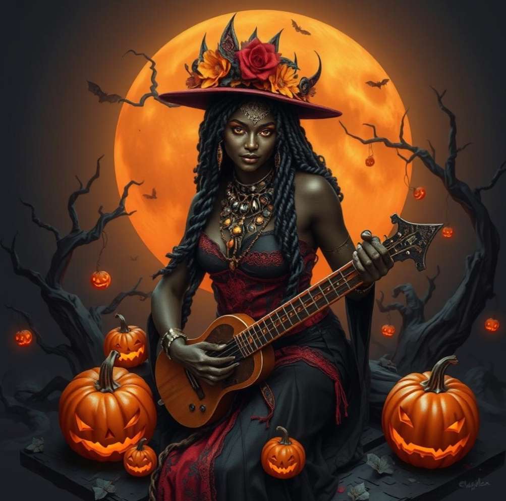 Guitar concert during Halloween online puzzle