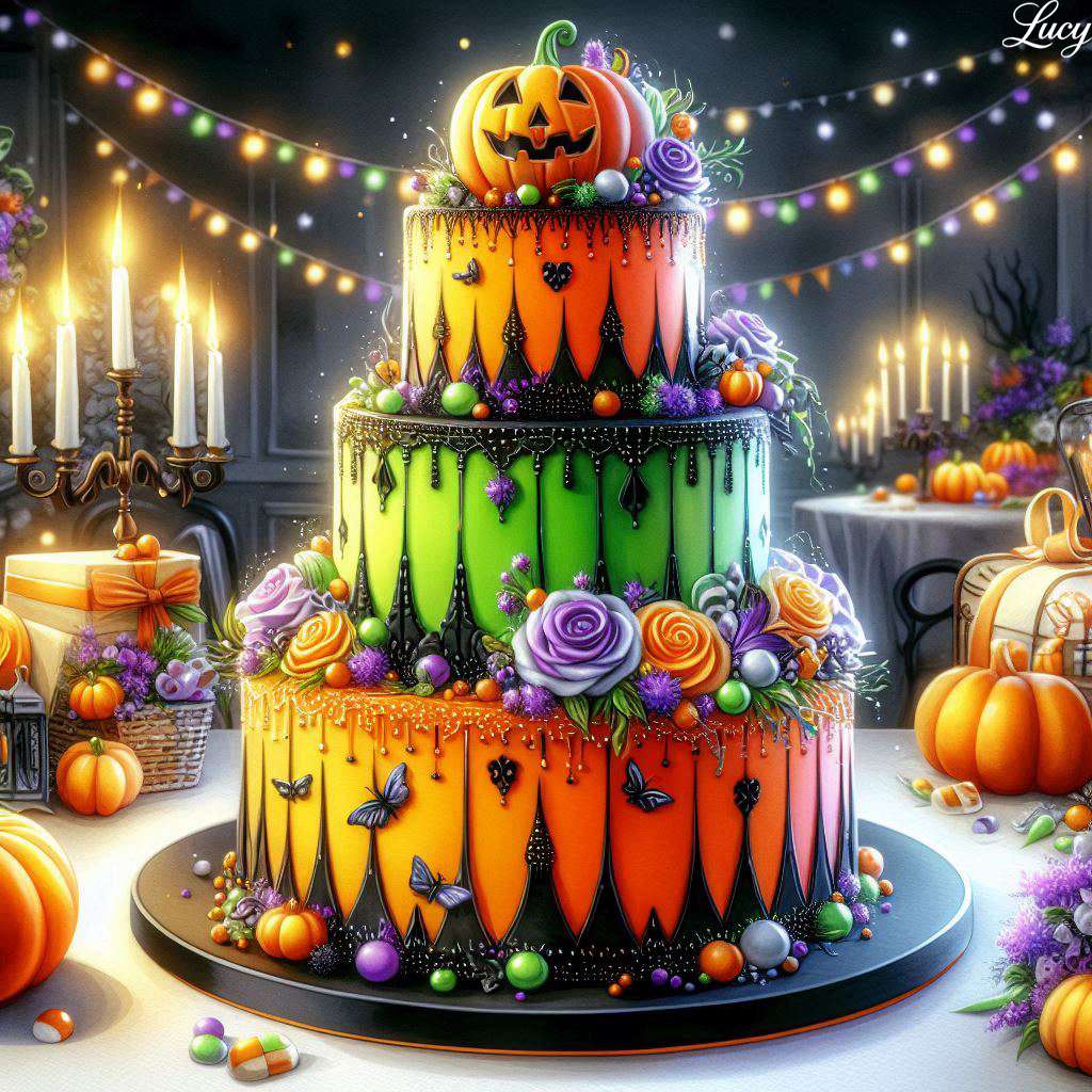 カラフルで楽しいハロウィンケーキ ジグソーパズルオンライン