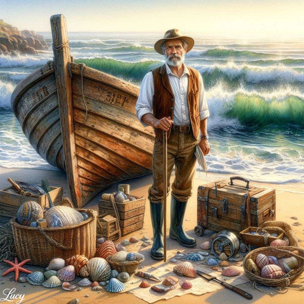 高齢の漁師 オンラインパズル