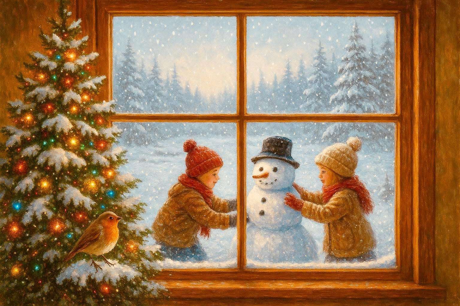 Puzzle 1000 Pezzi 2024 Natale Pupazzo Di Neve - Dimensioni 70x50cm, Cartone 2mm, Poster Incluso