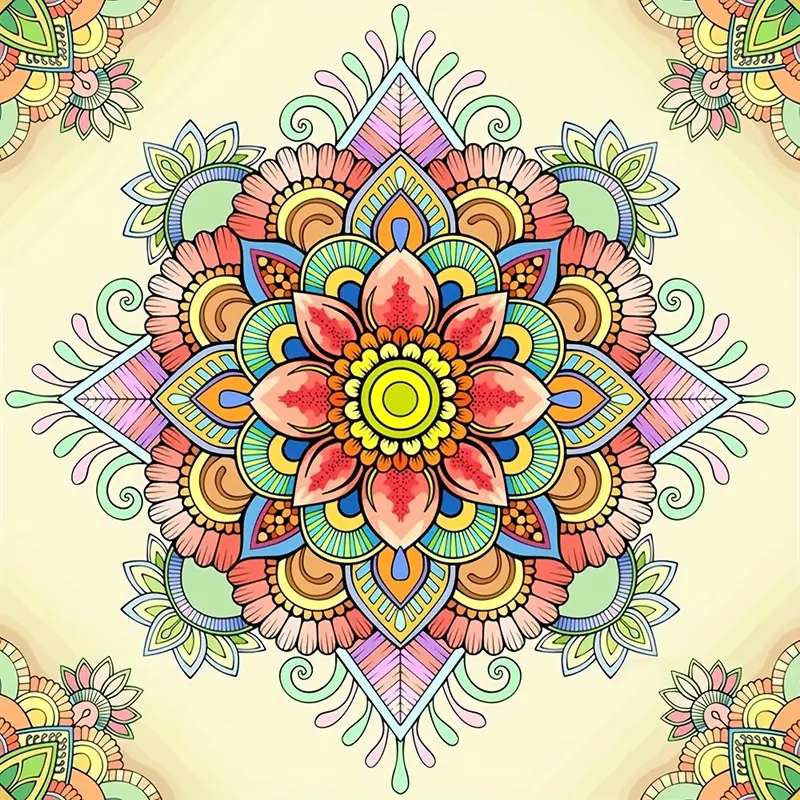 blommig mandala Pussel online