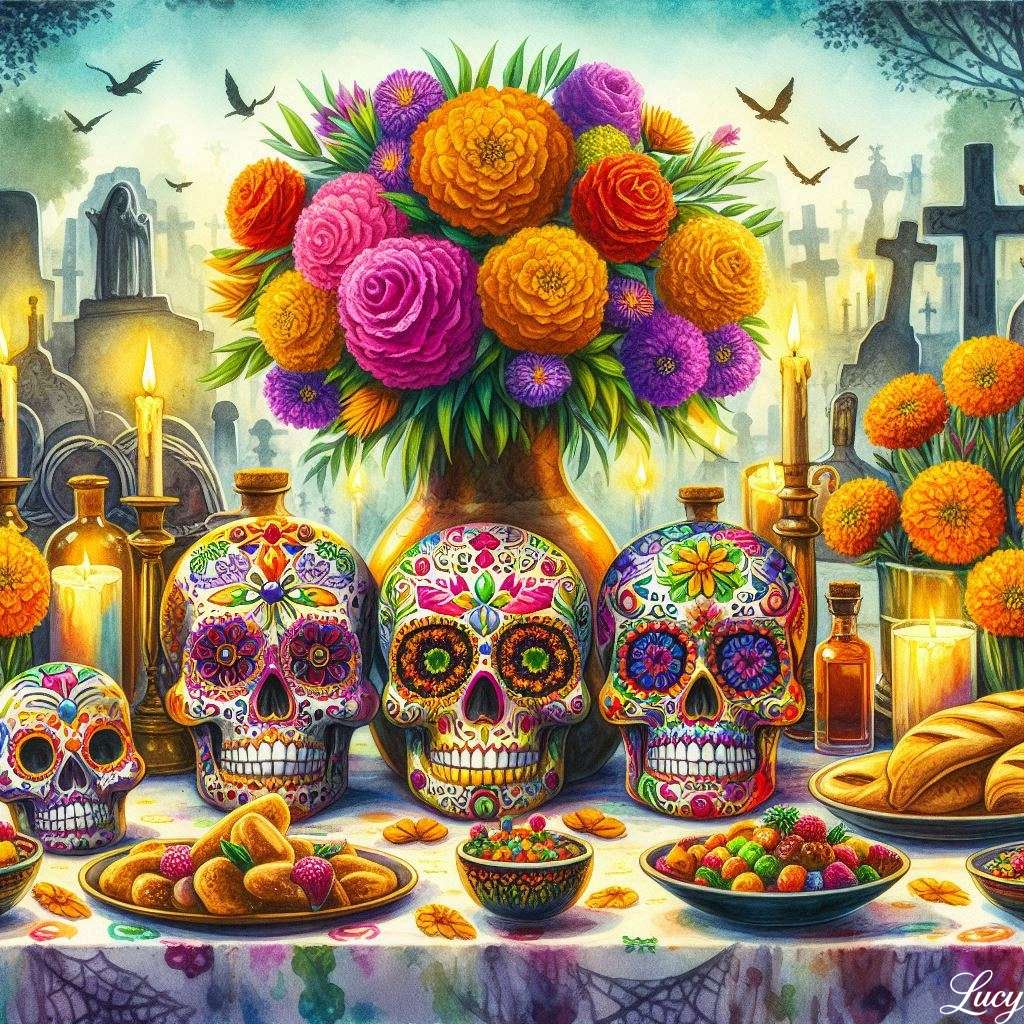 Feiern Sie den Tag der Toten Online-Puzzle