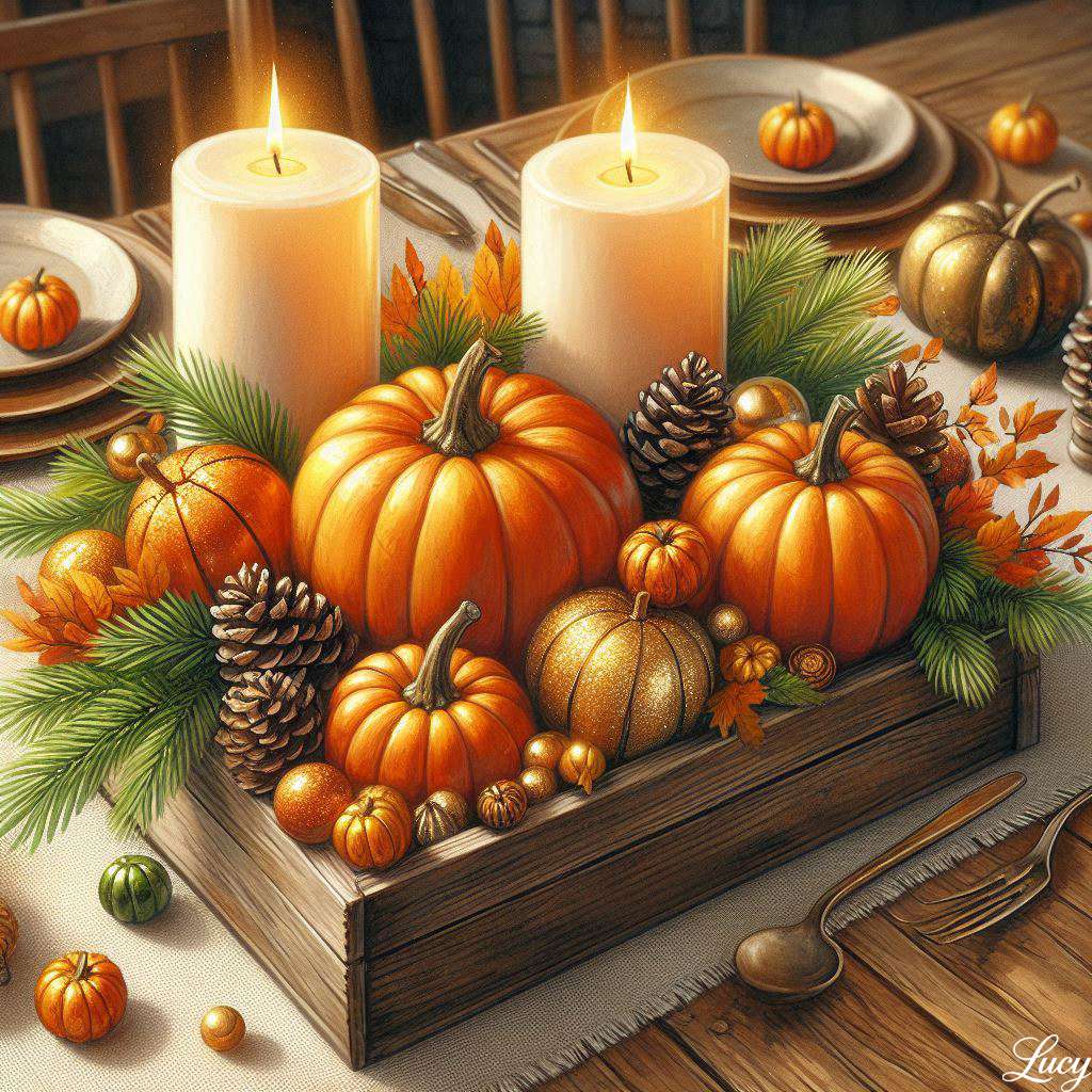 Tafelaufsatz für den Esstisch mit Herbstmotiv Online-Puzzle