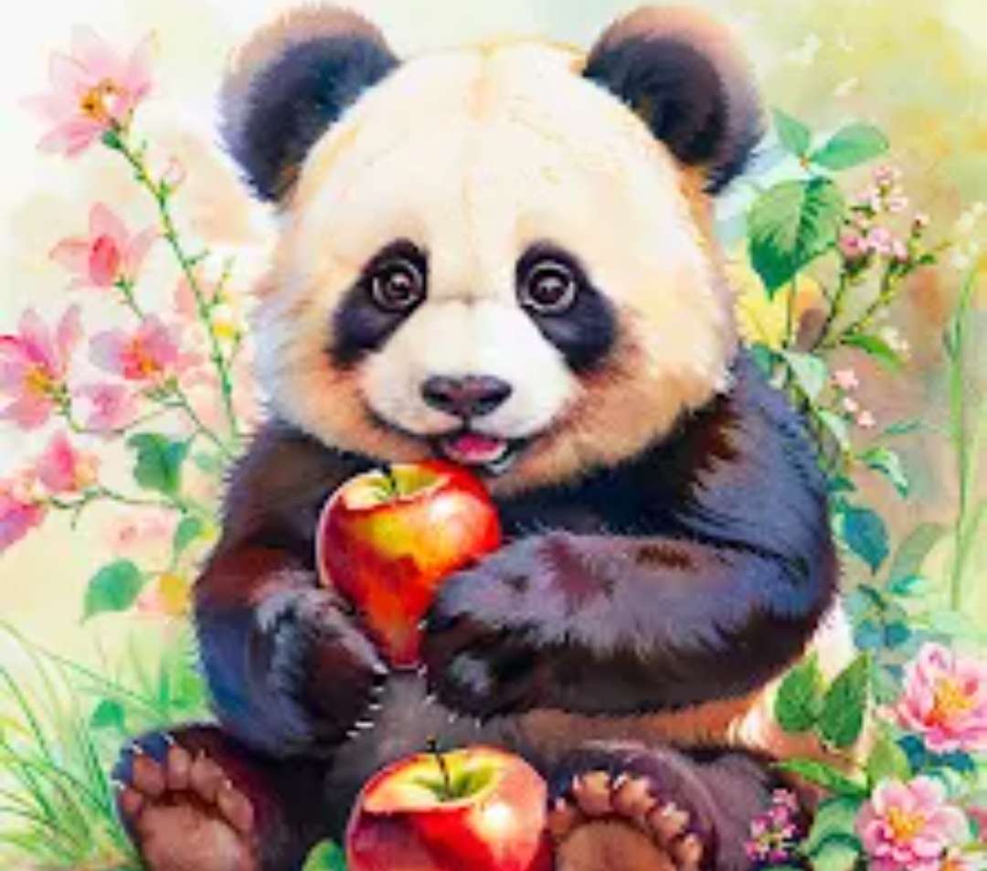 パンダとリンゴ ジグソーパズルオンライン