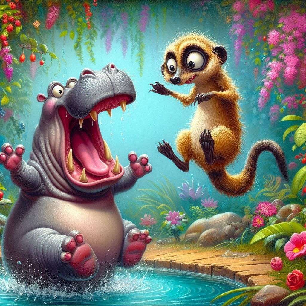 Flodhäst och surikat Pussel online