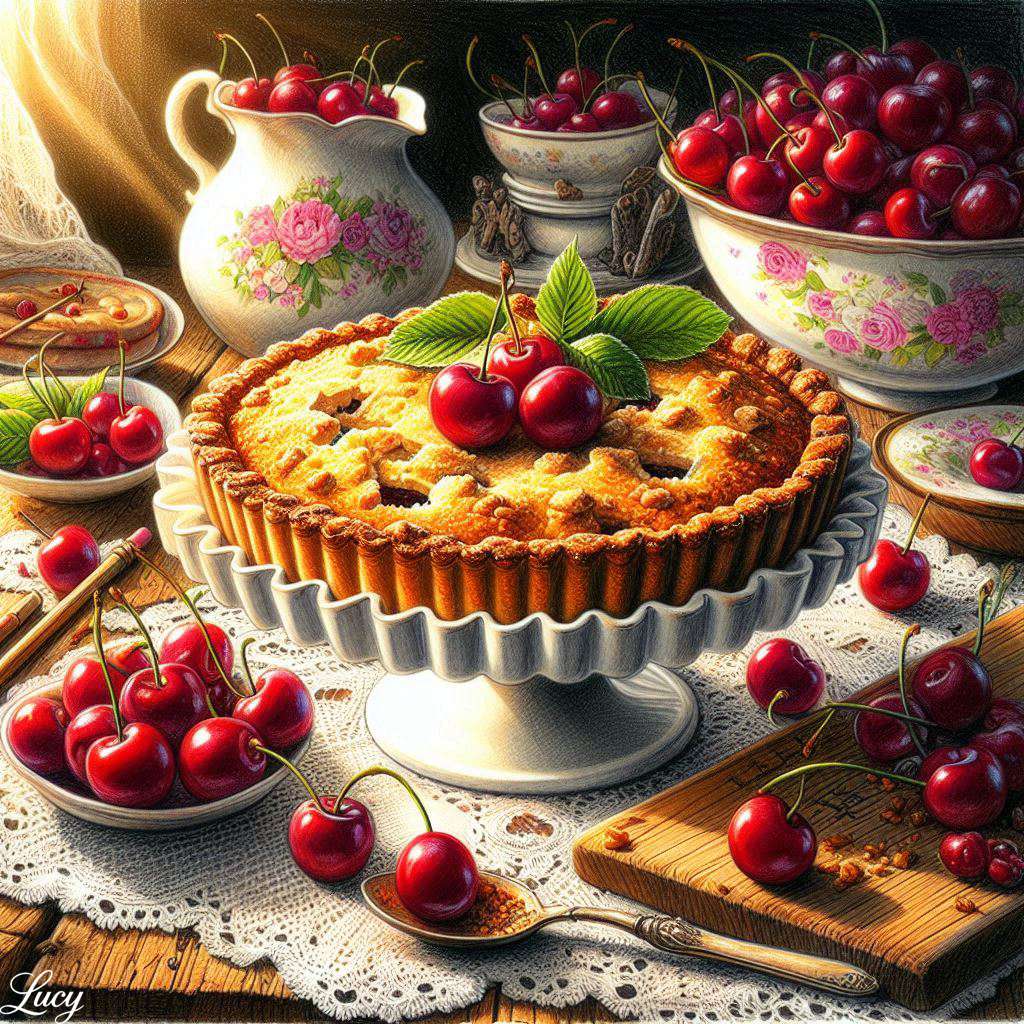 砕けるトッピングのゴールデンチェリーパイ オンラインパズル