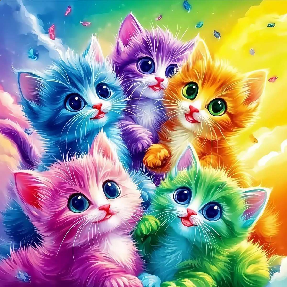 虹の子猫 ジグソーパズルオンライン