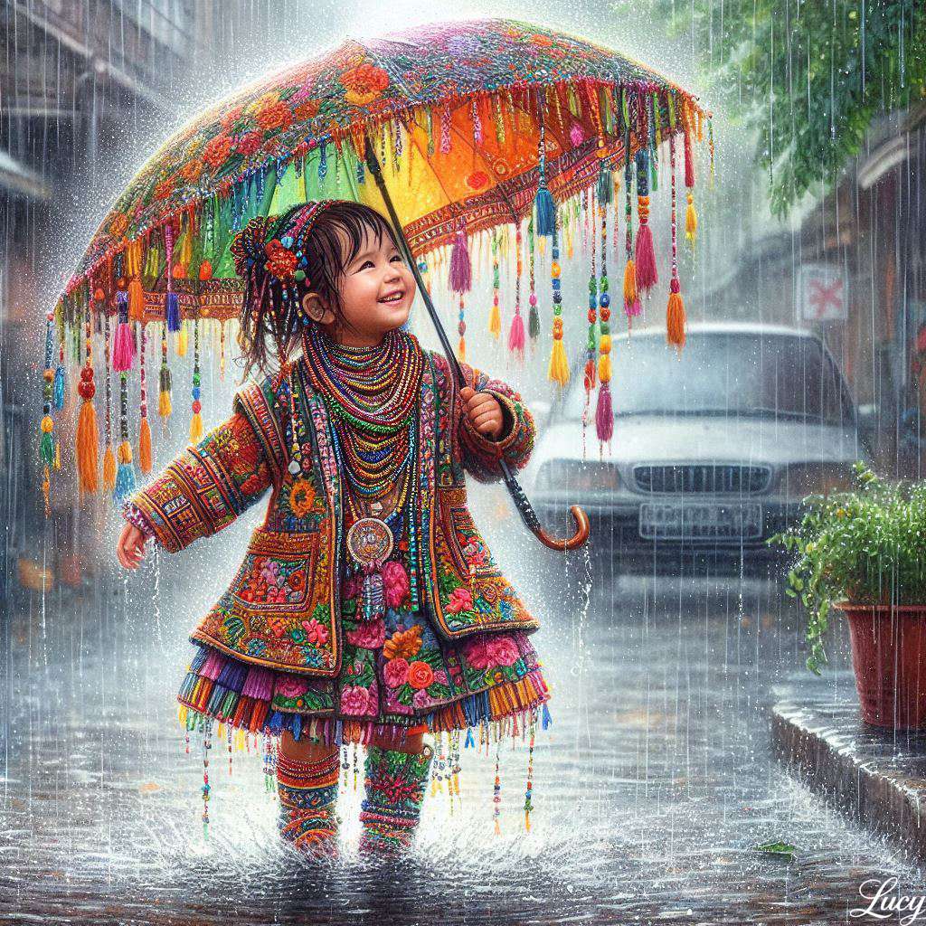 Zalana deszczem ulica miejska puzzle online