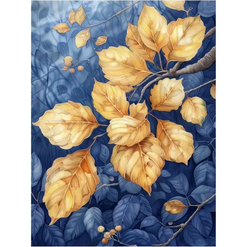 黄金の葉を持つ小枝 ジグソーパズルオンライン