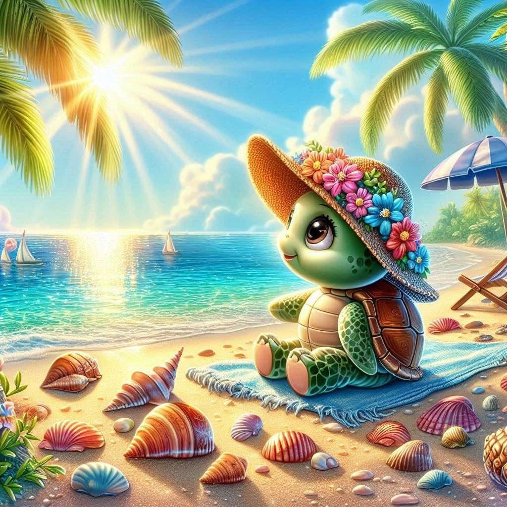 ビーチの若いカメ オンラインパズル