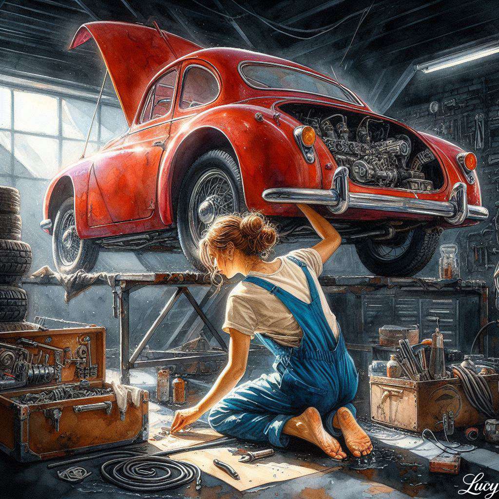 裸足の女の子整備士 ジグソーパズルオンライン