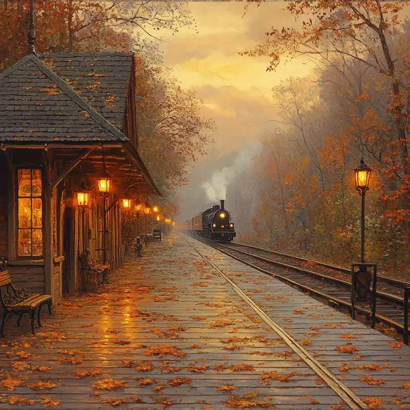 夕暮れの駅 オンラインパズル