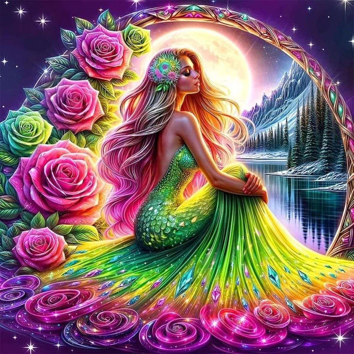 美しく着飾った女性 ジグソーパズルオンライン