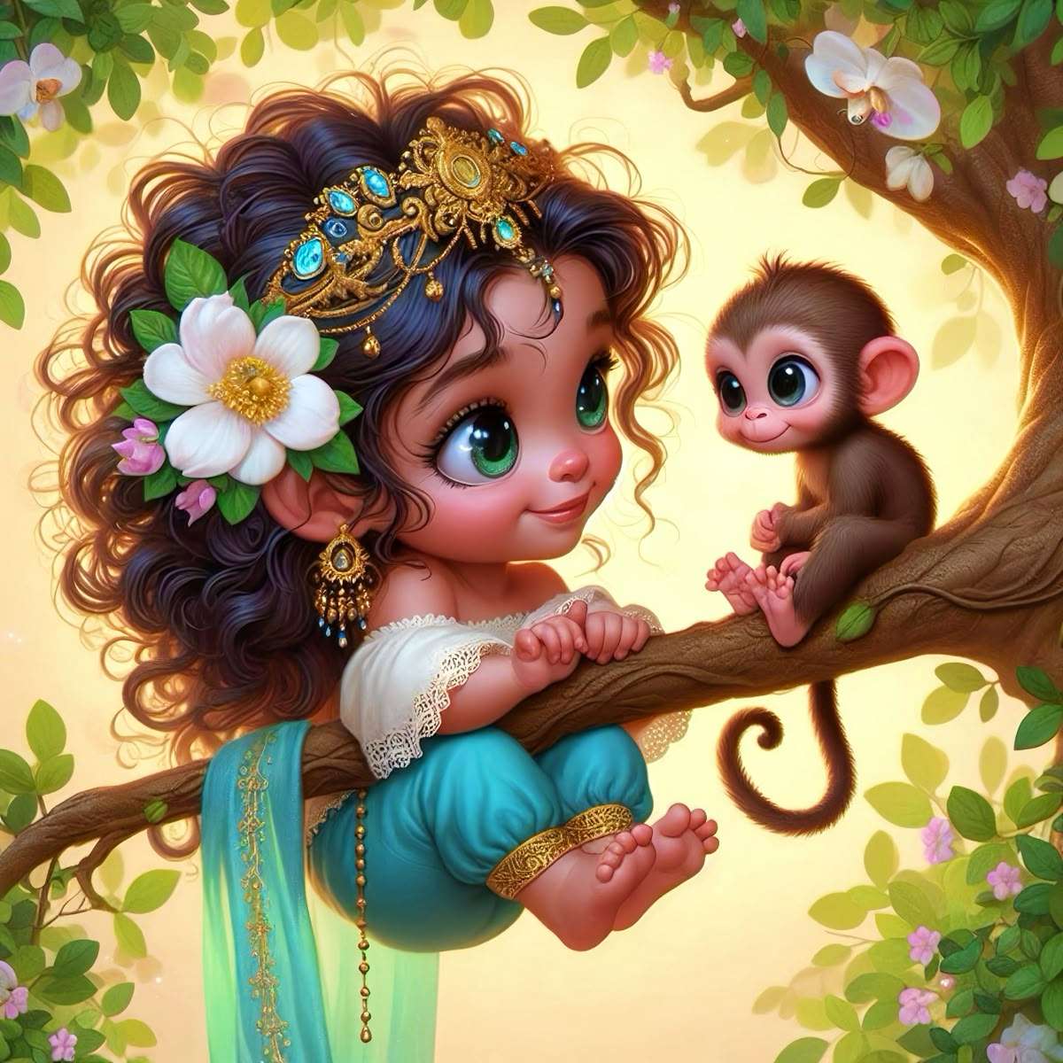 リトルプリンセスには猿の友達がいます オンラインパズル