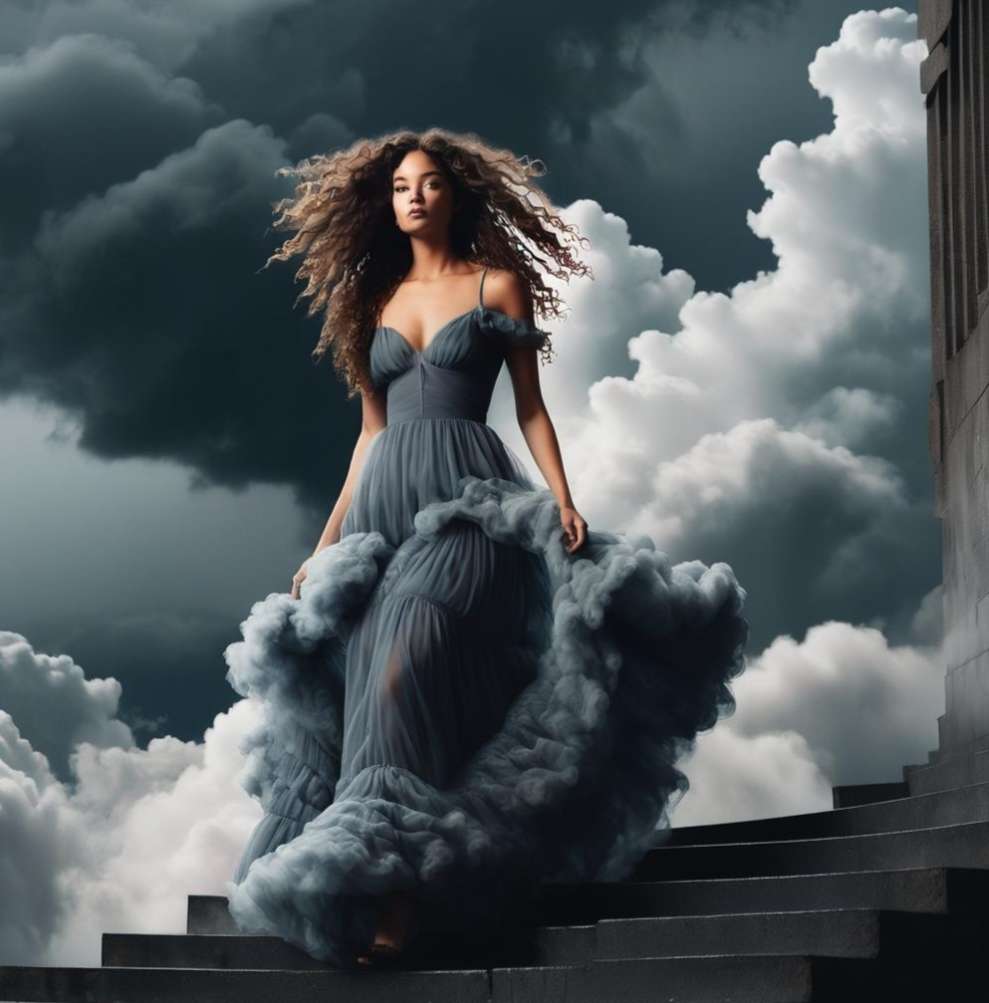 嵐の中、階段を上がるモデル オンラインパズル