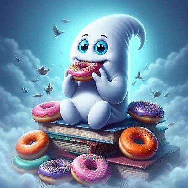 ドーナツを食べる幽霊 オンラインパズル