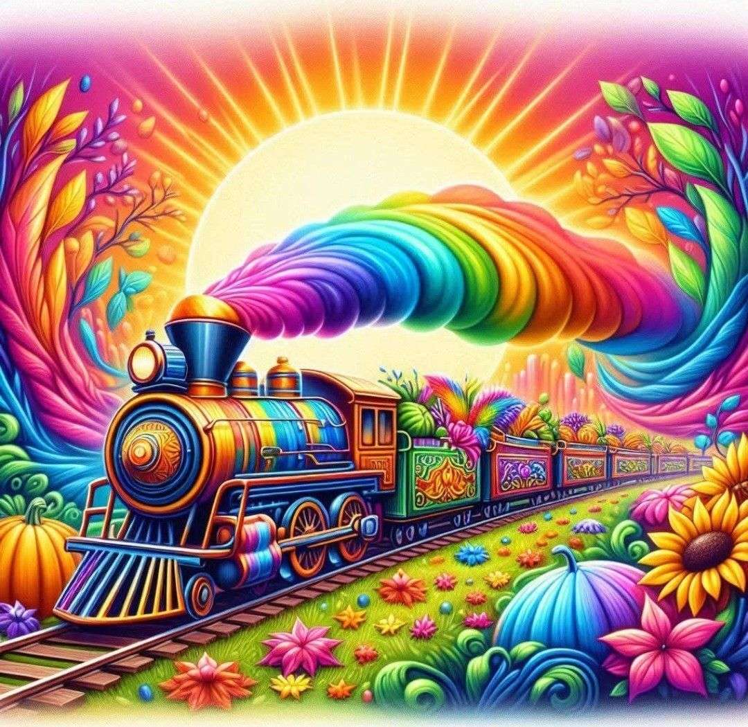 かっこいいレインボートレイン オンラインパズル