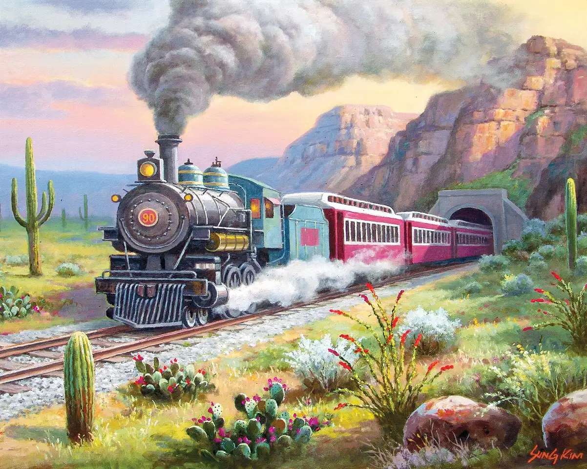 トンネルを出る電車 ジグソーパズルオンライン