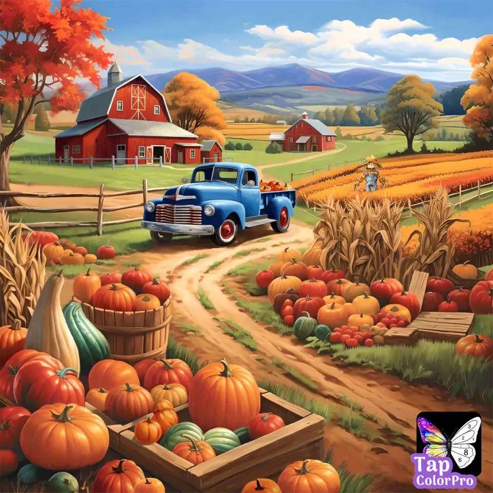 田舎の秋の道 ジグソーパズルオンライン