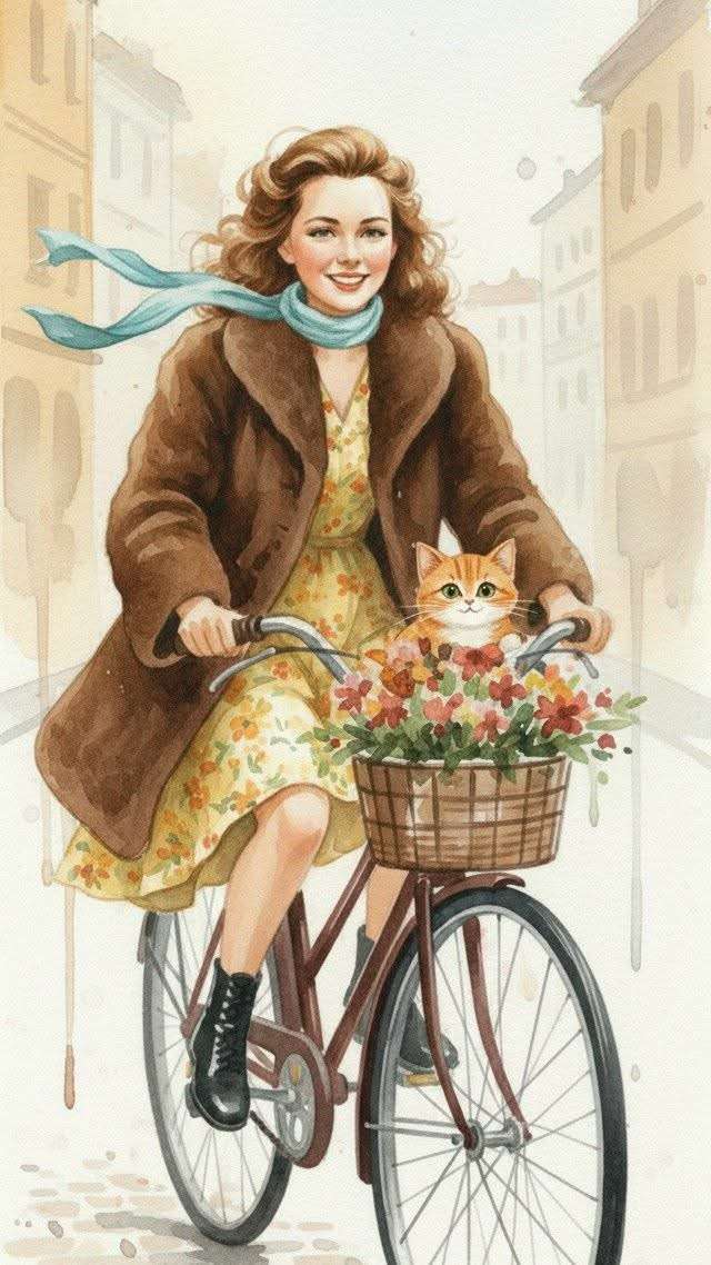 お母さんと一緒に歩く オンラインパズル