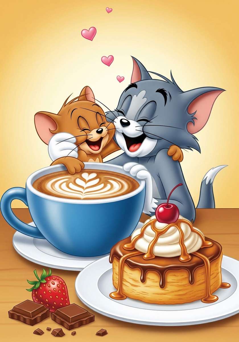 トムとジェリーとコーヒーとケーキ ジグソーパズルオンライン