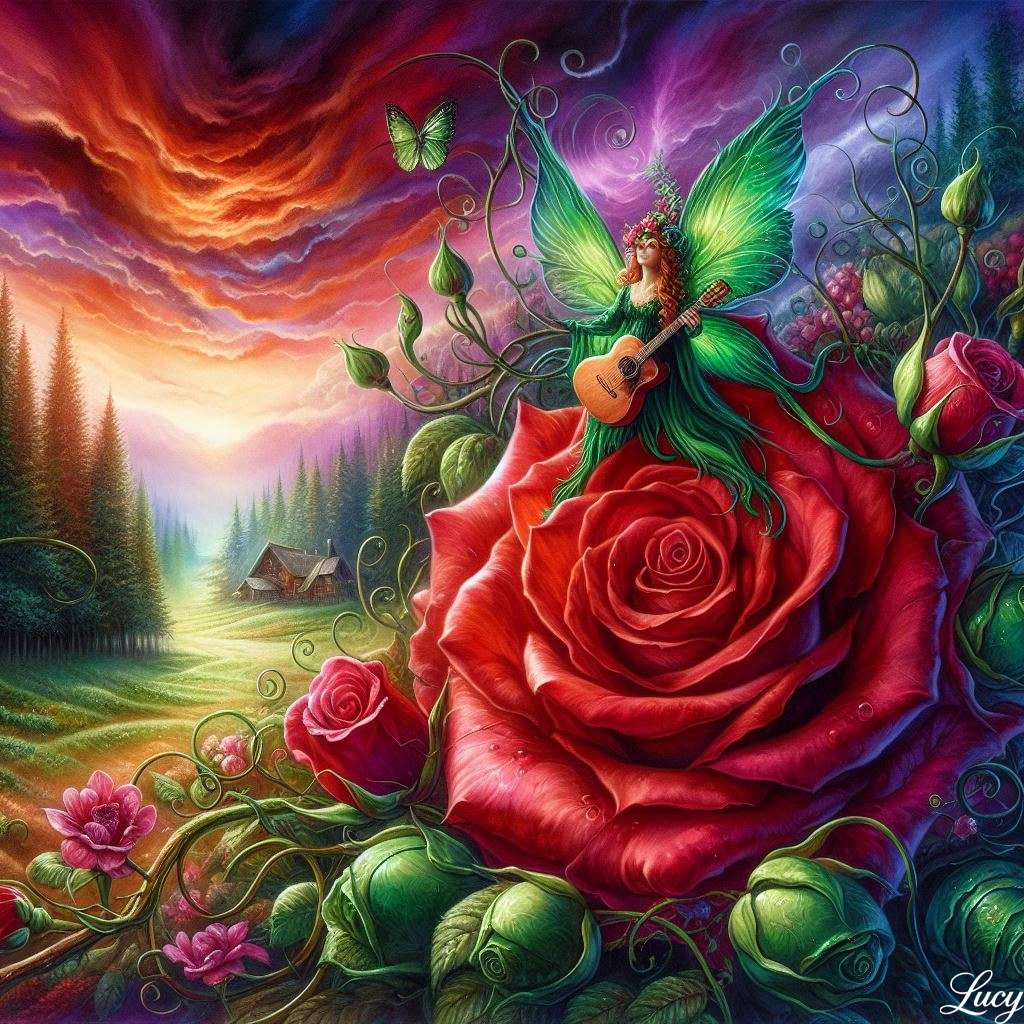 青々とした赤いバラ ジグソーパズルオンライン