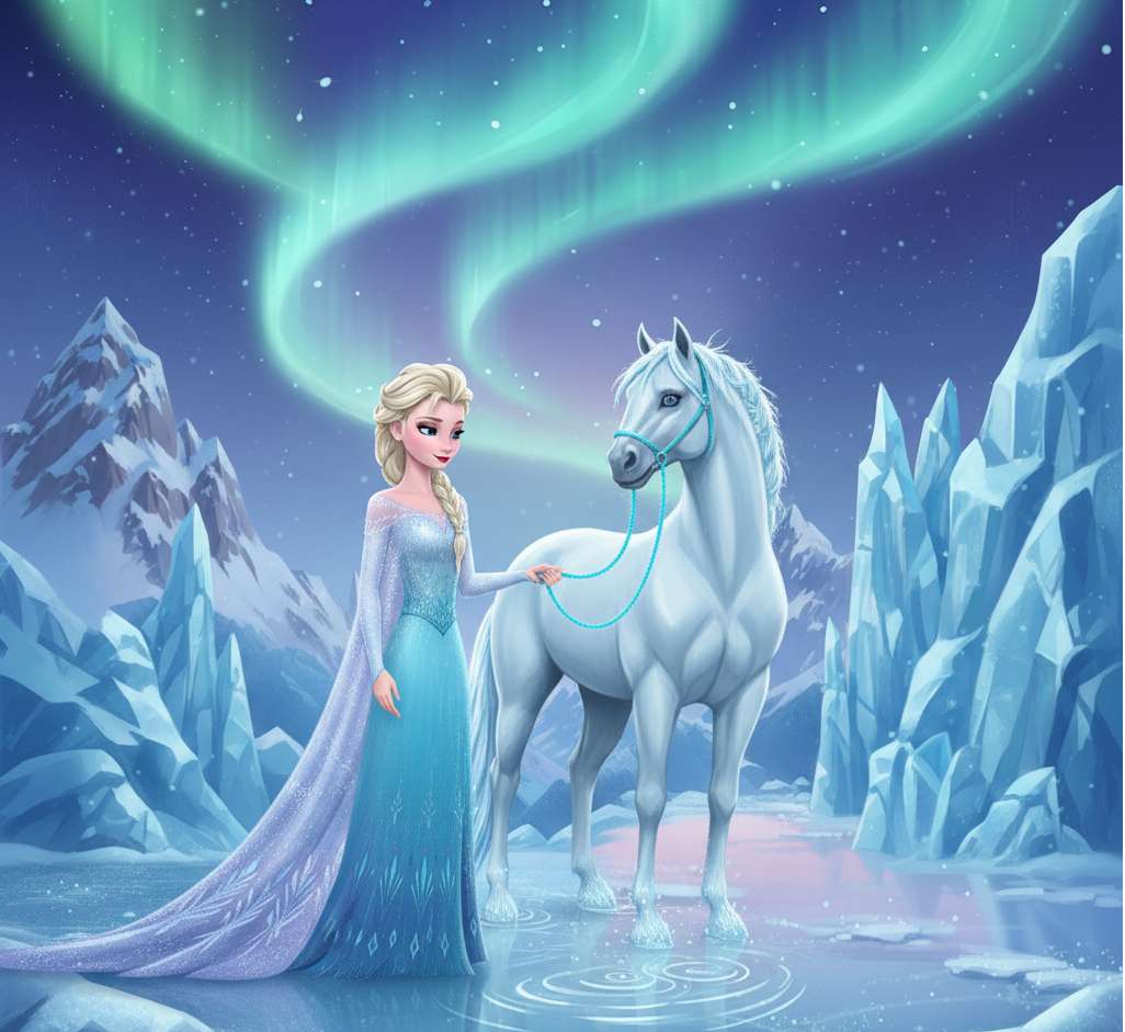 凍ったエルサと馬 ジグソーパズルオンライン