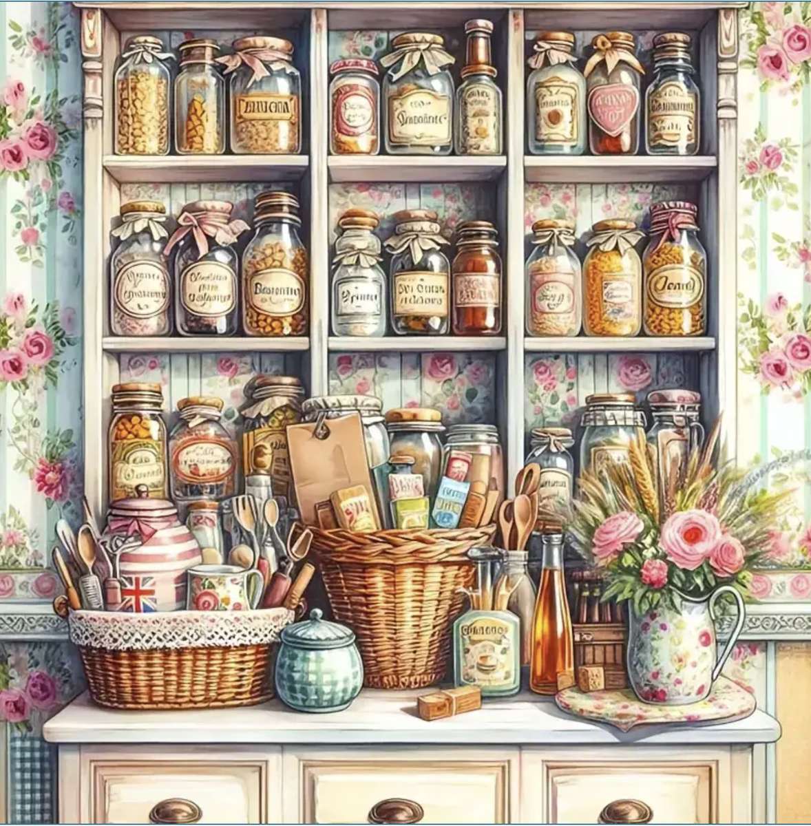 キッチンの食器棚 オンラインパズル