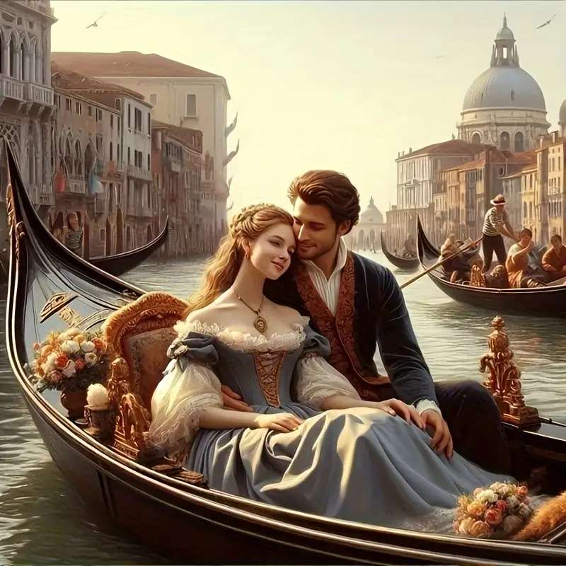 ヴェネツィアで愛し合うカップル オンラインパズル