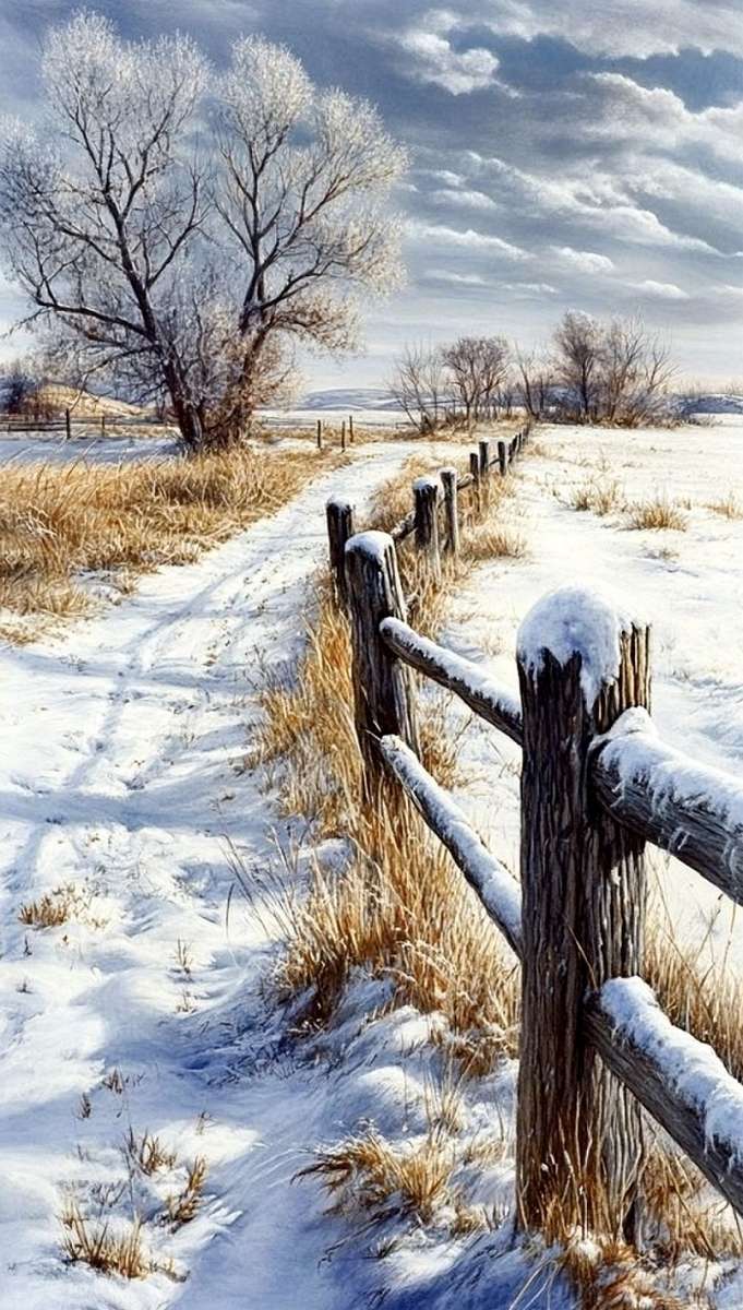 Śnieżny zimowy dzień puzzle online