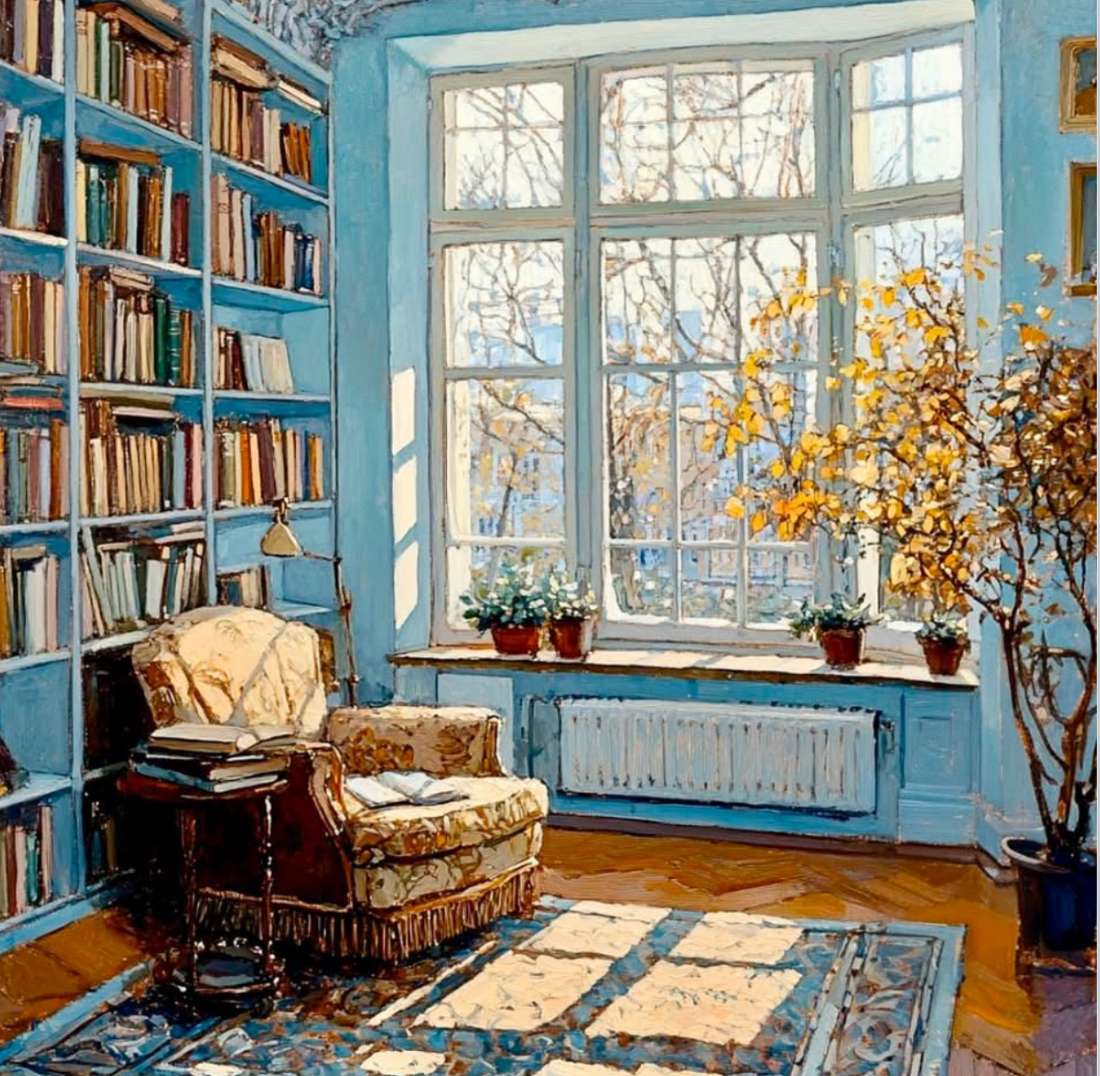 ホームライブラリーでの静かなひととき。 ジグソーパズルオンライン