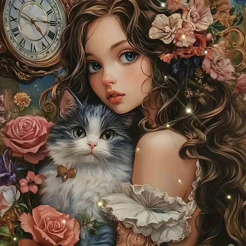 猫と女の子 ジグソーパズルオンライン