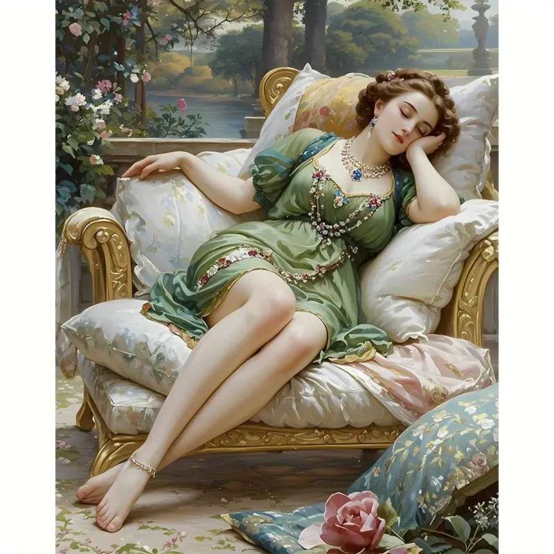 緑のドレスの眠れる女 オンラインパズル