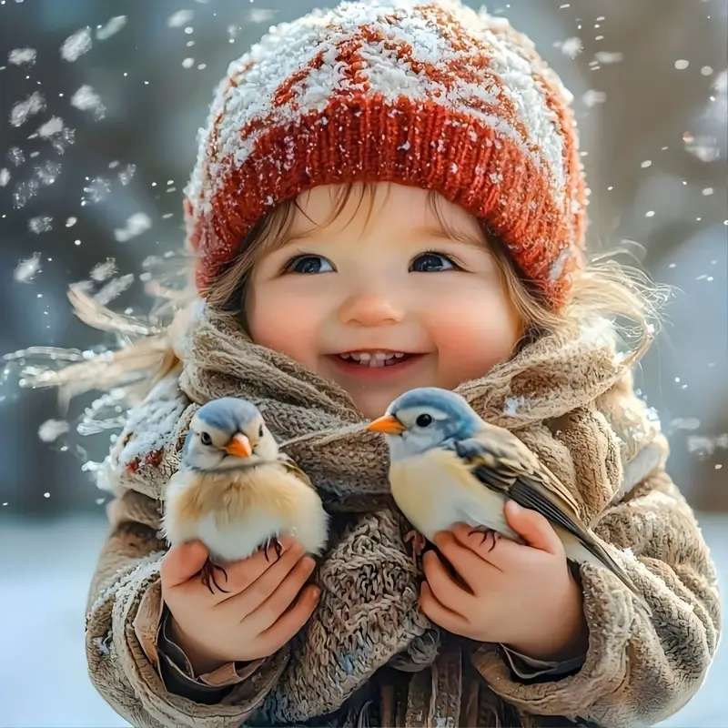 鳥とハッピーガール オンラインパズル